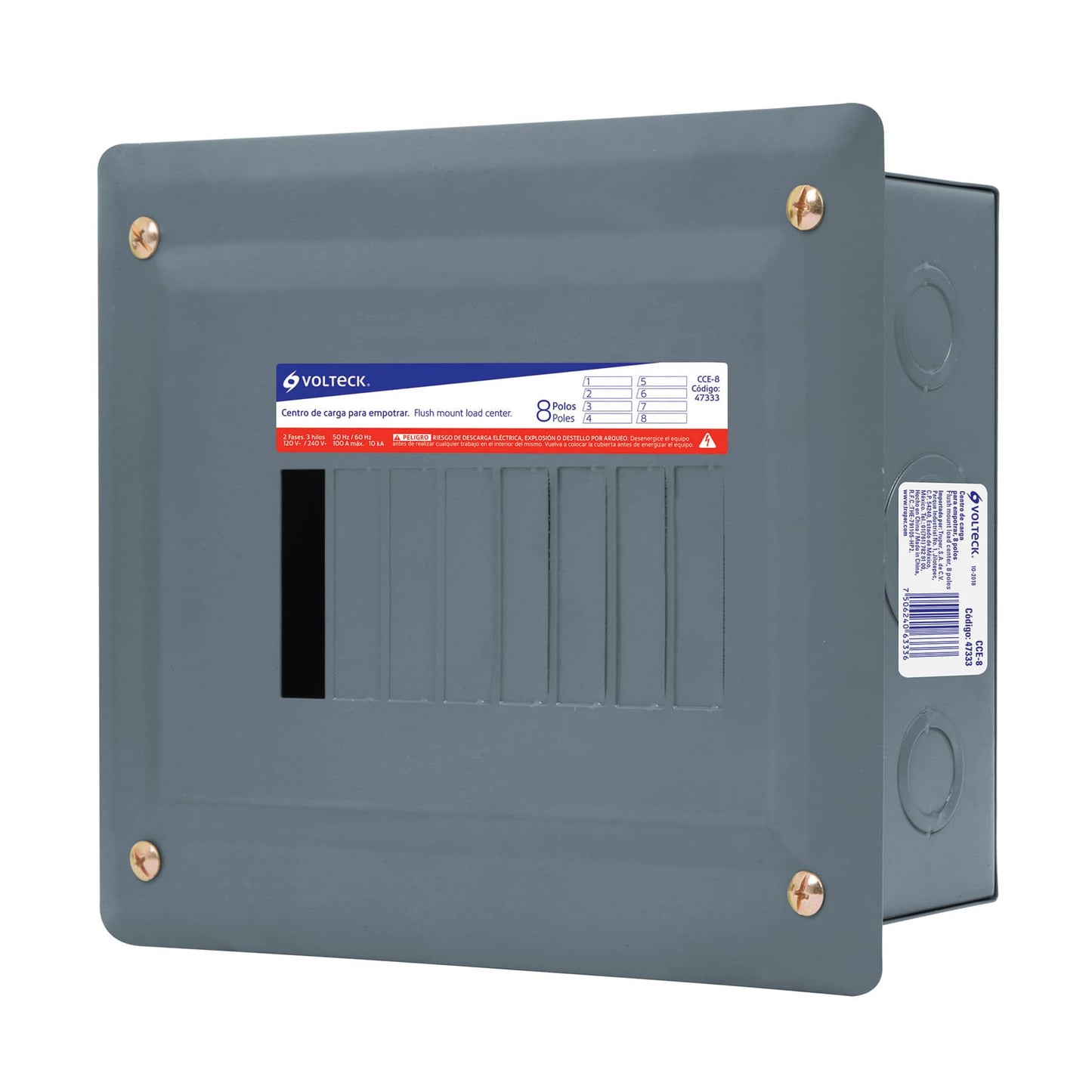 Centro de carga para empotrar - 8 polos - CCE-8 - Volteck