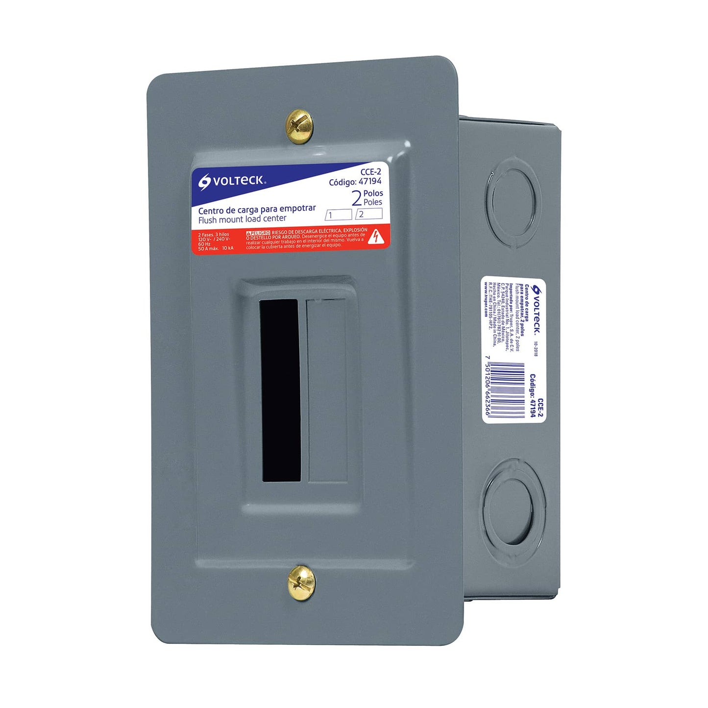 Centro de carga para empotrar - 2 polos - CCE-2 - Volteck