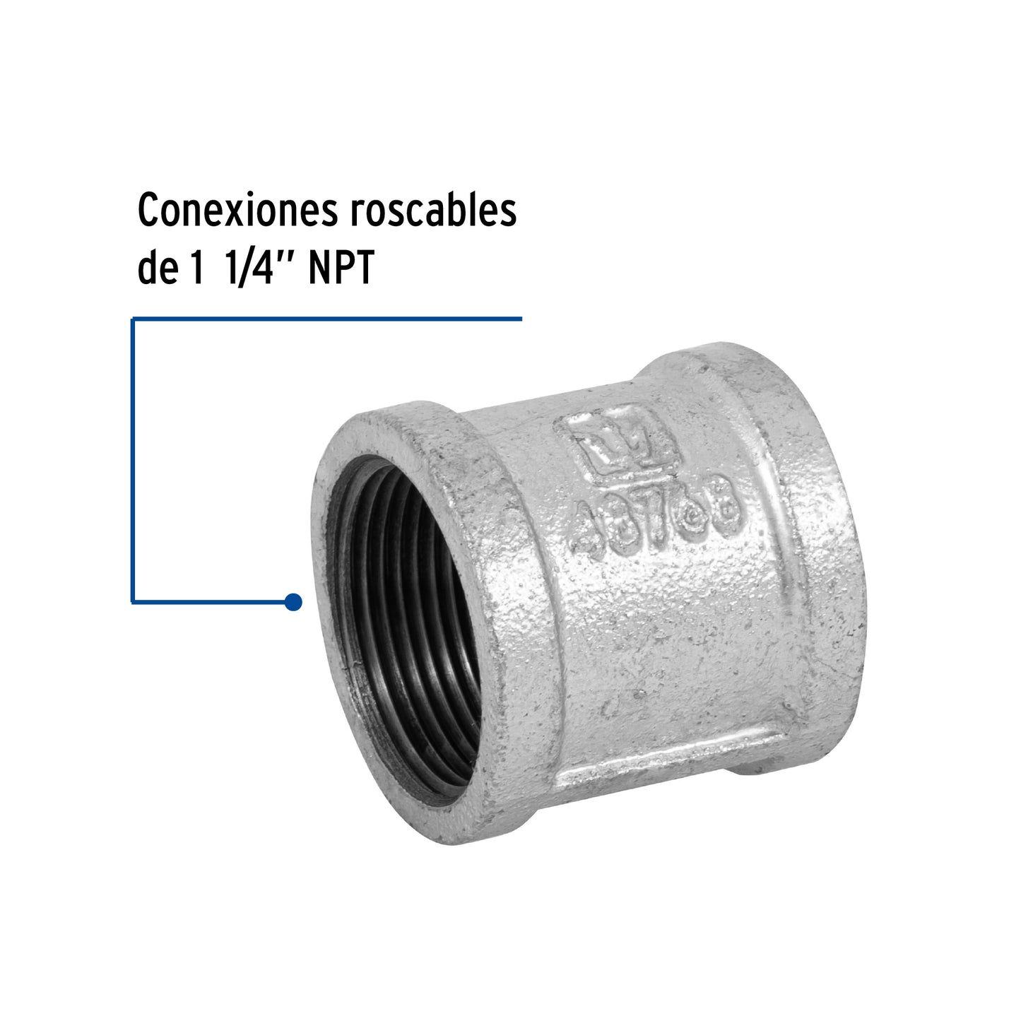 Cople Reforzado de Hierro Galvanizado-1 1/4"-Foset