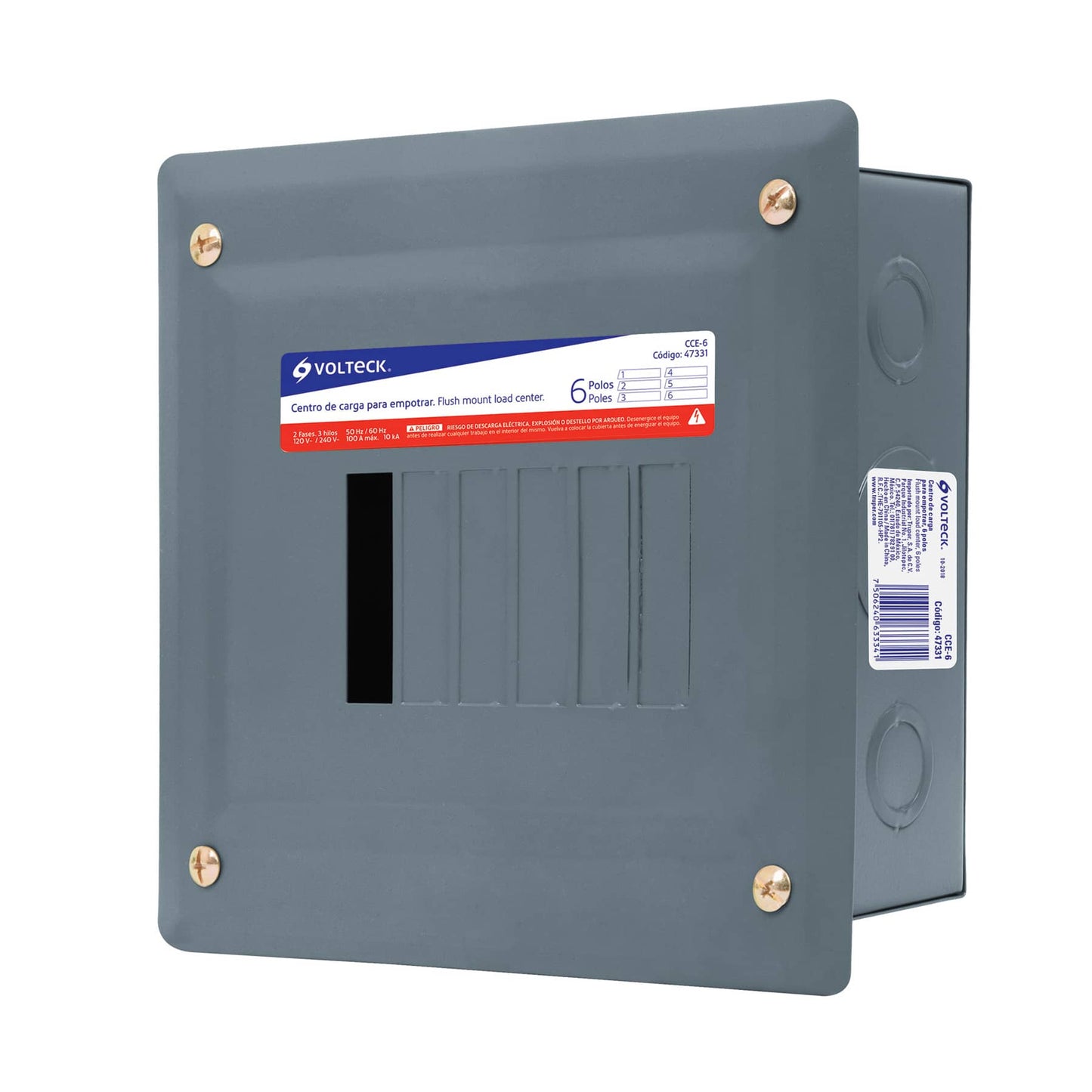 Centro de carga para empotrar - 6 polos - CCE-6 - Volteck