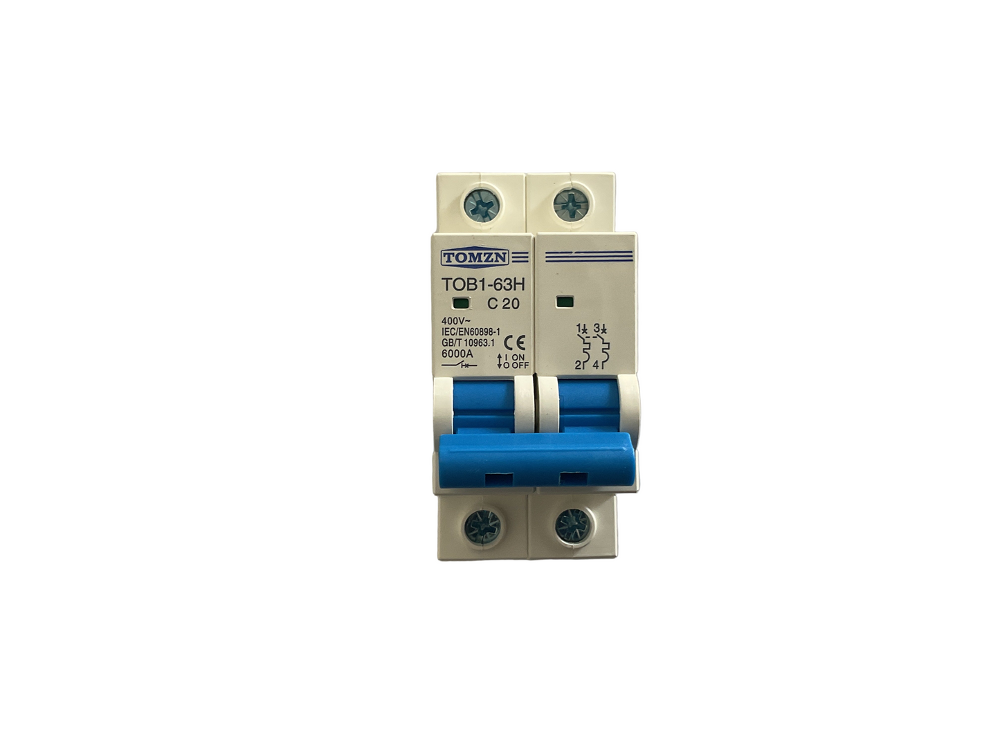 Interruptor termomagnetico-2 polos-20A-400V-Tomzn