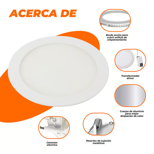 BUCARAMANGA VII - Lámpara Downlight Empotrable LED 12 W Luz de Día-Tecnolite