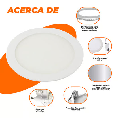 BUCARAMANGA VII - Lámpara Downlight Empotrable LED 12 W Luz de Día-Tecnolite