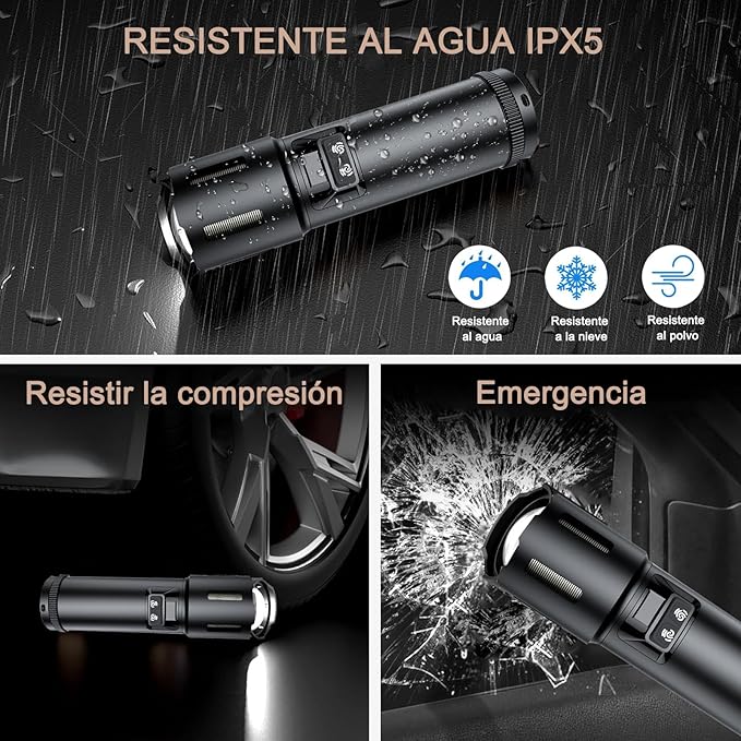 Linterna LED de Alta Potencia USB Recargable