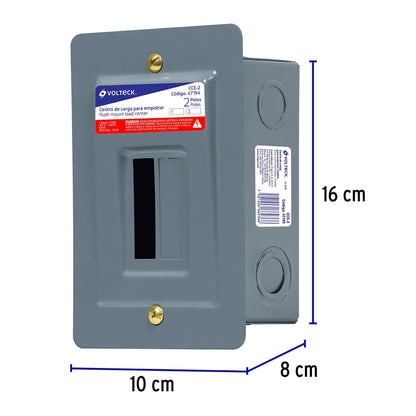 Centro de carga para empotrar -  2 polos - CCE-2 - Volteck