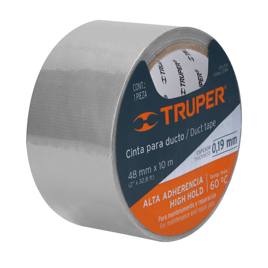 Cinta para ducto-48 mm x 10 m-Gris-CDU-10X-Truper