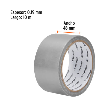 Cinta para ducto-48 mm x 10 m-Gris-CDU-10X-Truper