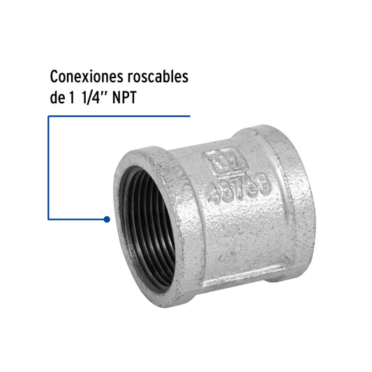 Cople Reforzado de Hierro Galvanizado-1 1/4"-Foset