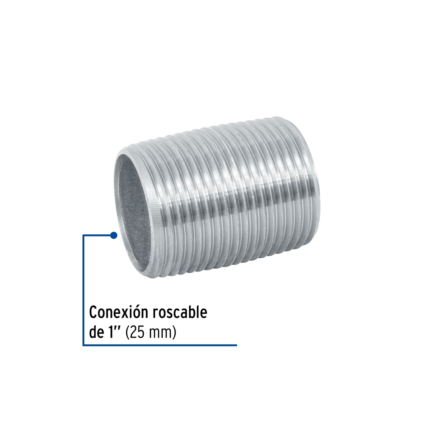 Niple de Acero Galvanizado -1" -Cuerda Corrida-Foset