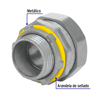 Conector Recto - 1”- Para Tubo Liquid Tight - Volteck