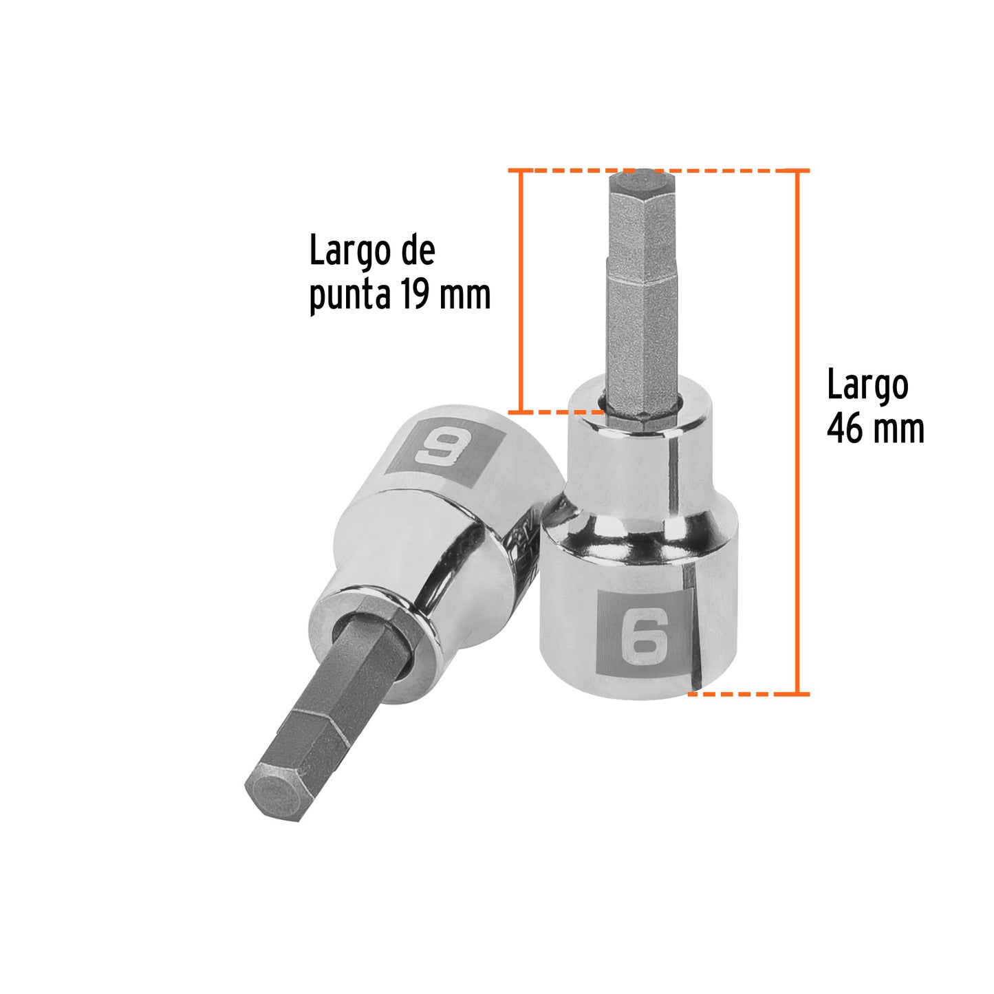 Dado de Punta Hexagonal-6 mm-Cuadro 3/8"-Truper
