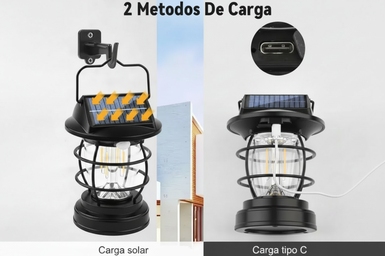 Lámpara Solar de Exterior con Sensor de Movimiento – Iluminación Intensiva USB