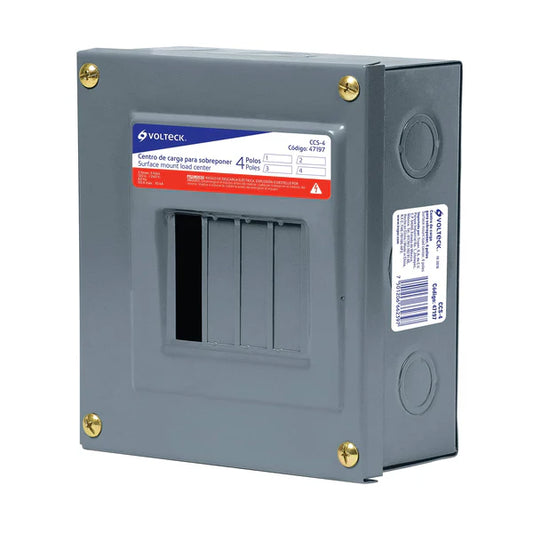 Centro de Carga para Sobreponer -  4 polos - CCE-4 - Volteck