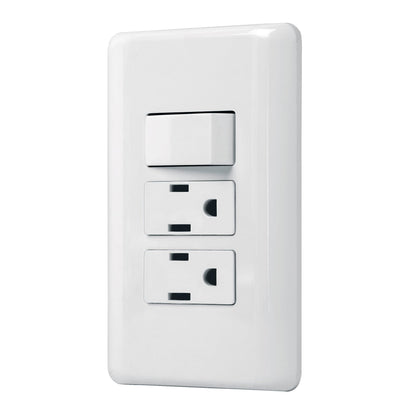 Placa con interruptor sencillo - 2 contactos - Volteck