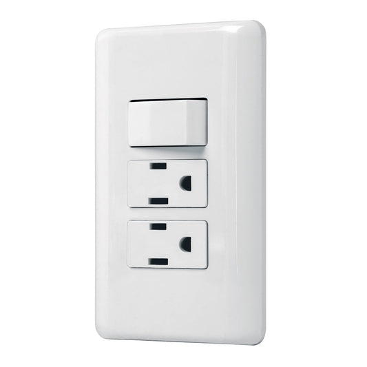 Placa con interruptor sencillo - 2 contactos - Volteck