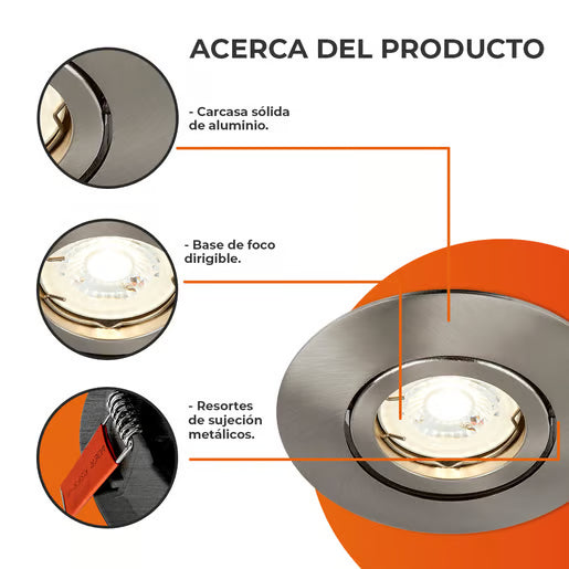 ACERRA - Lámpara Downlight Base GX5.3 Dirigible-Tecnolite