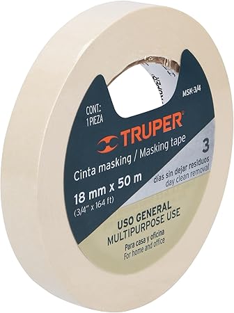 Cinta masking tape - 3/4" x 50 m - MSK-3/4 - Truper