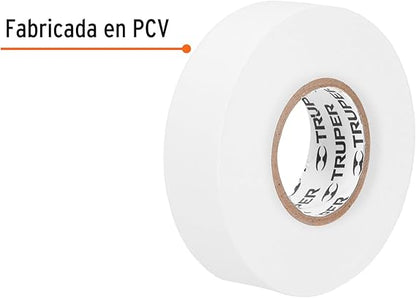 Cinta de aislar - 19mm x 18m - Blanca - M-33B - Truper