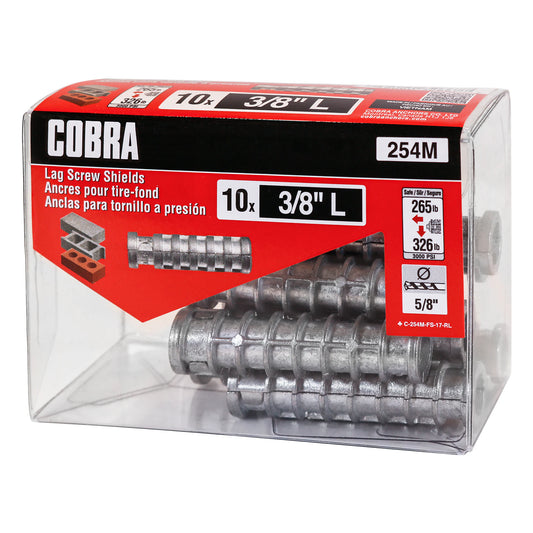 Anclas para tornillo a presión - 3/8" L - Cobra