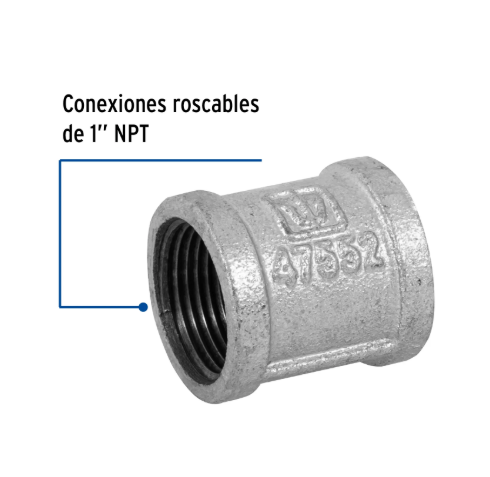 Cople Reforzado de Hierro Galvanizado-1"-Foset