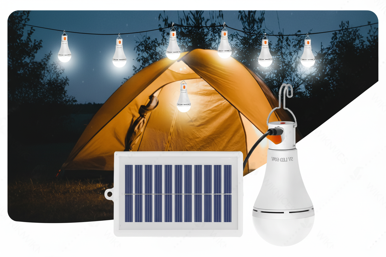 Bombilla De Emergencia USB Solar Recargable y Extraíble 60w
