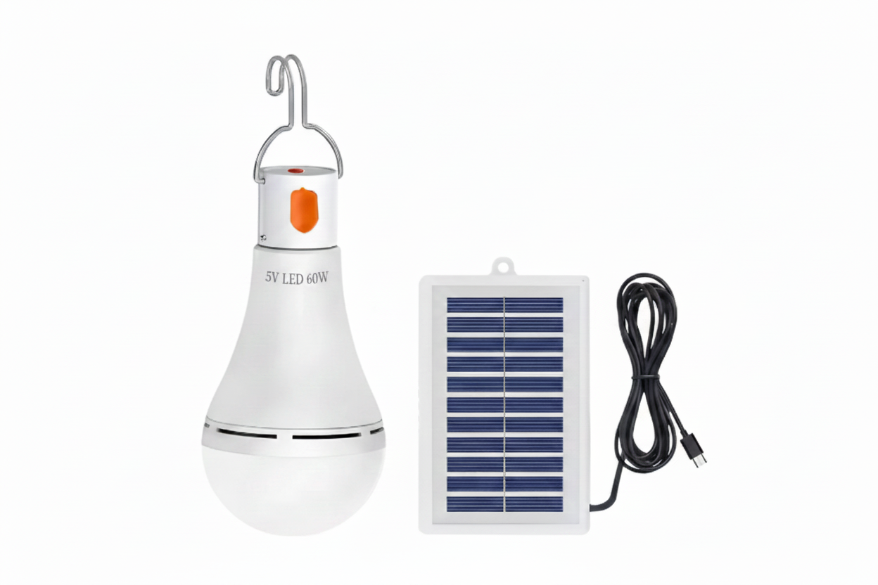 Bombilla De Emergencia USB Solar Recargable y Extraíble 60w