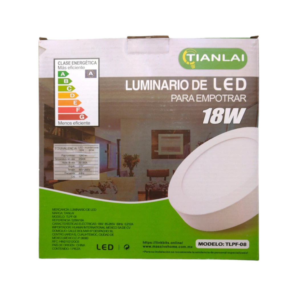 Luminario de led para empotrar - TLPF-08 - 18 w - Tianlai